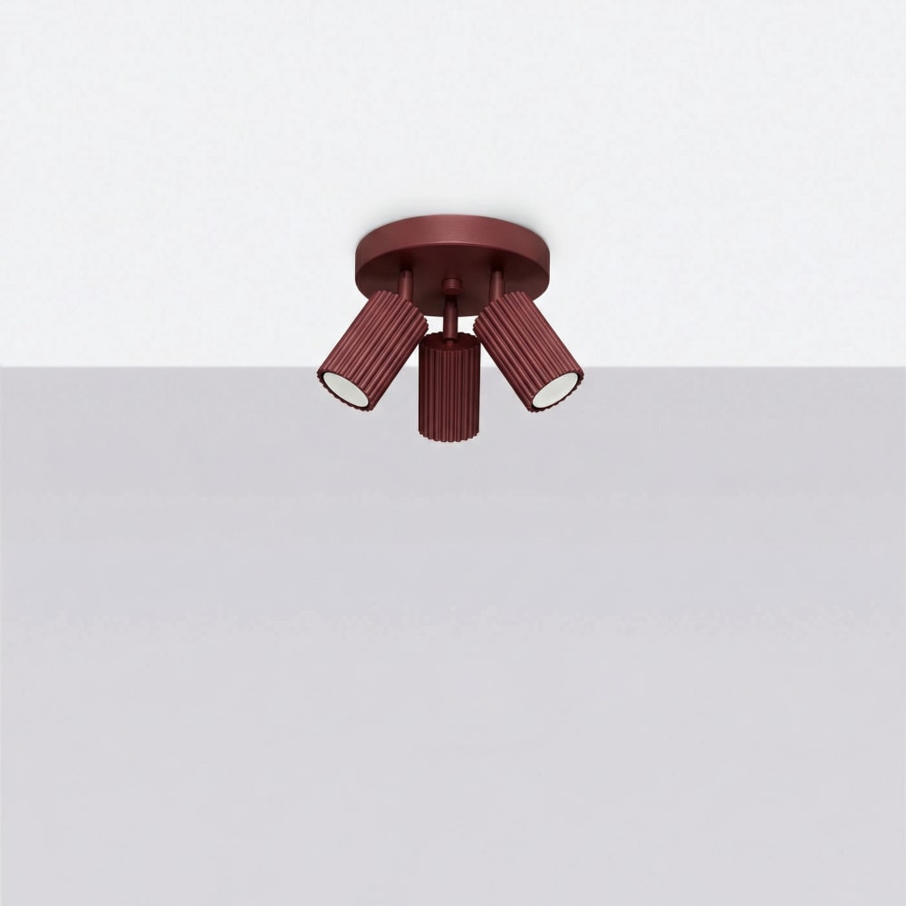 Plafonniers aluminium bordeaux h 18 cm — vue 3