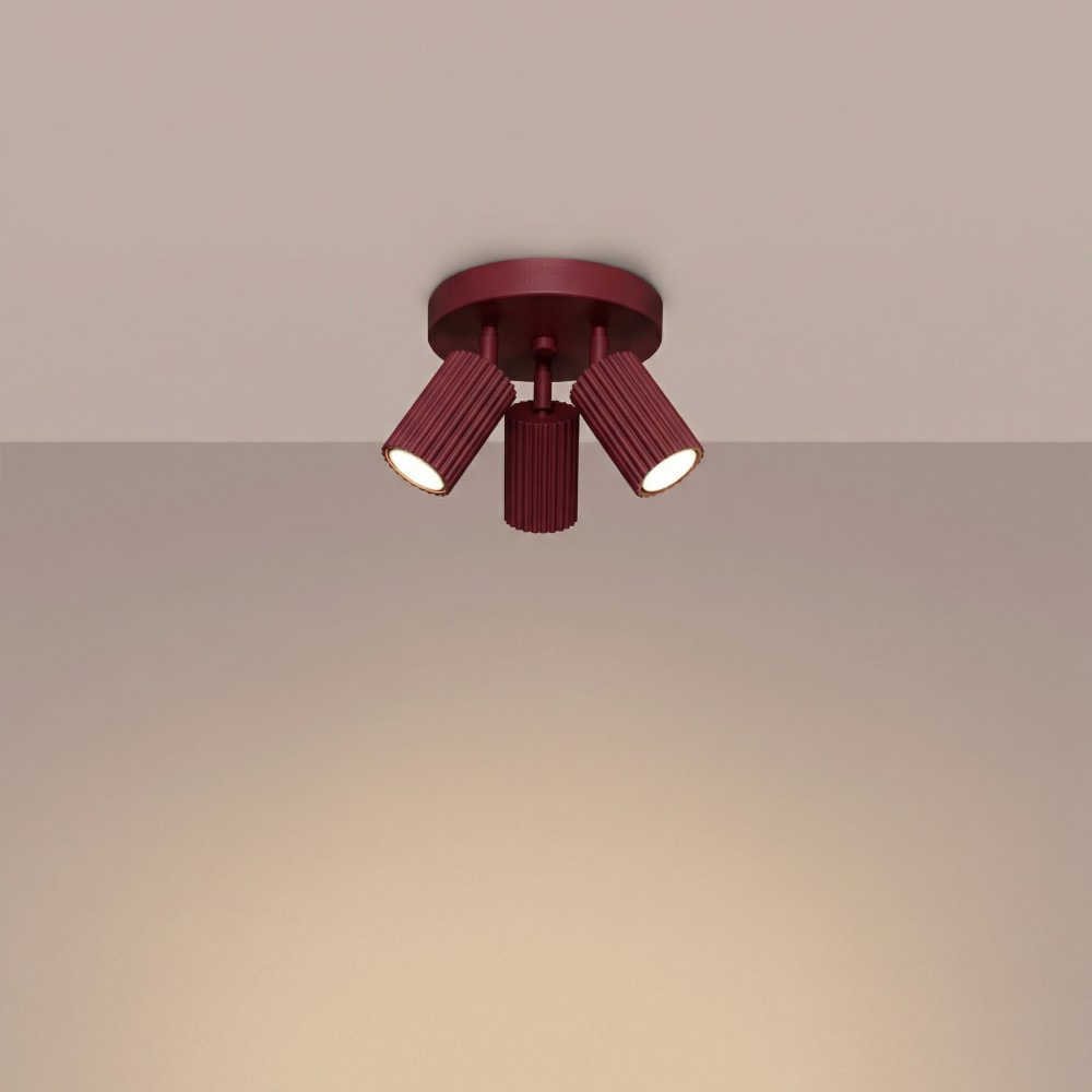 Plafonniers aluminium bordeaux h 18 cm — vue 4