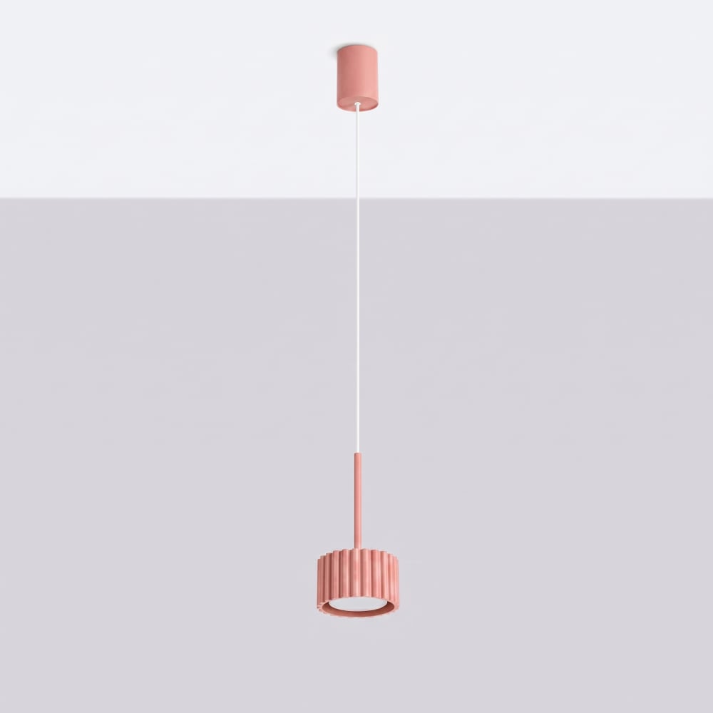 Lampe suspendues aluminium pêche h 125 cm — vue 3