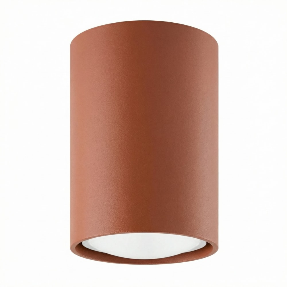 Plafonniers acier ocre rouge h 10 cm