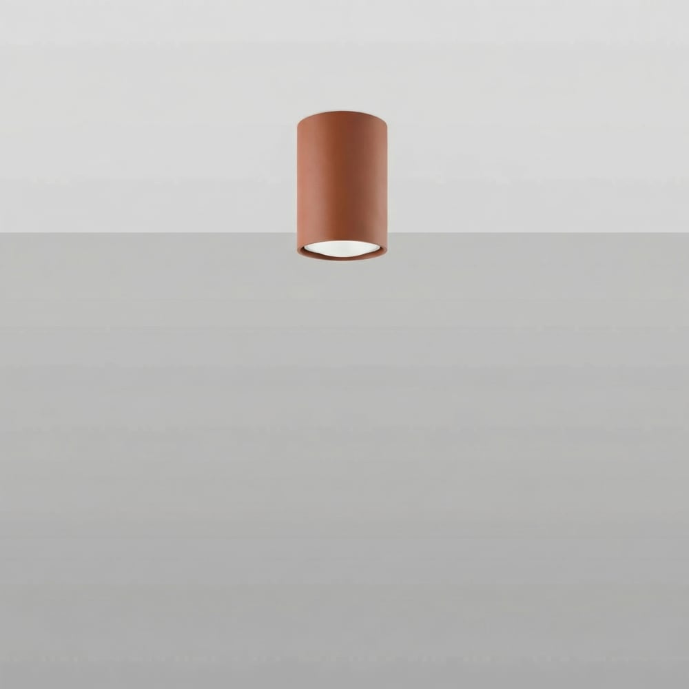 Plafonniers acier ocre rouge h 10 cm — vue 3