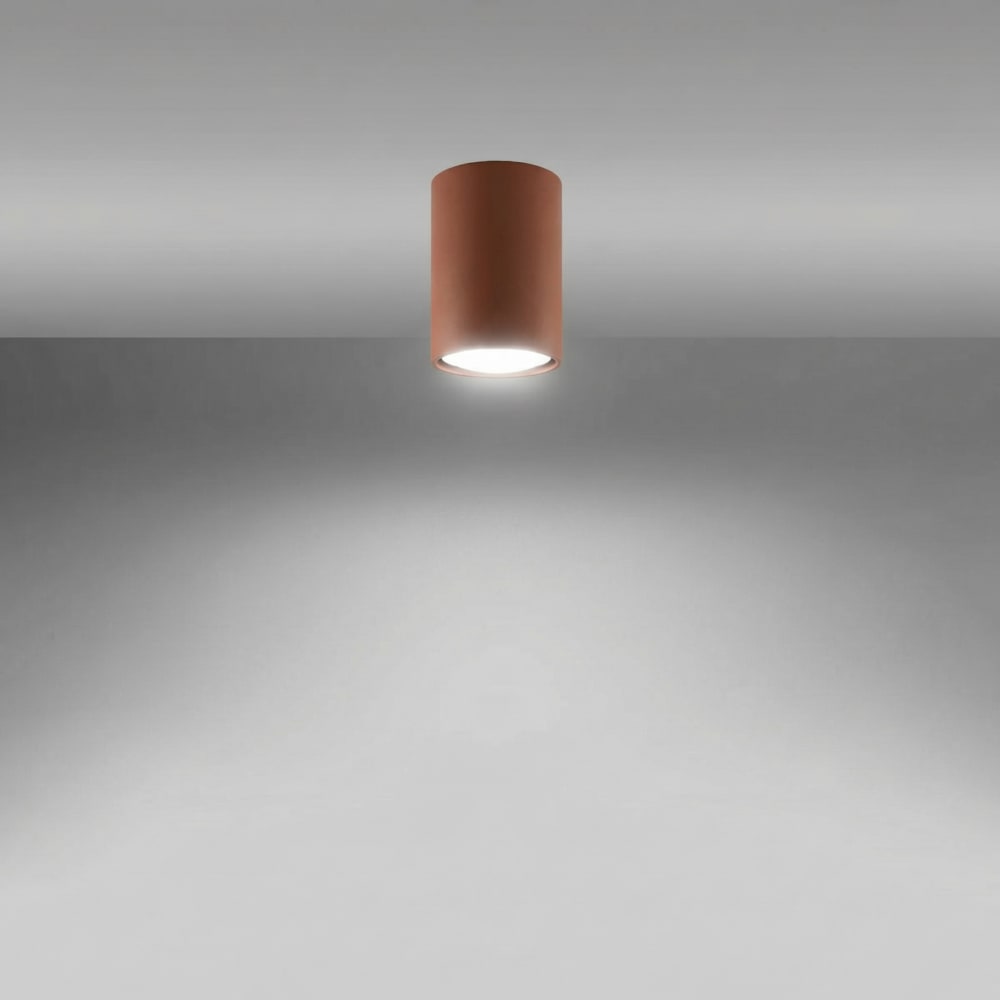 Plafonniers acier ocre rouge h 10 cm — vue 4