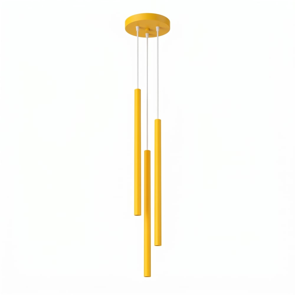 Lampe suspendues acier jaune h 115 cm