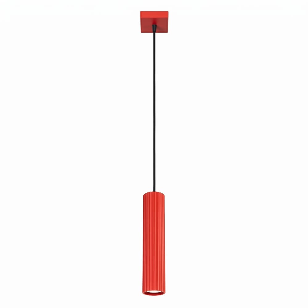 Lampe suspendues aluminium rouge h 118 cm
