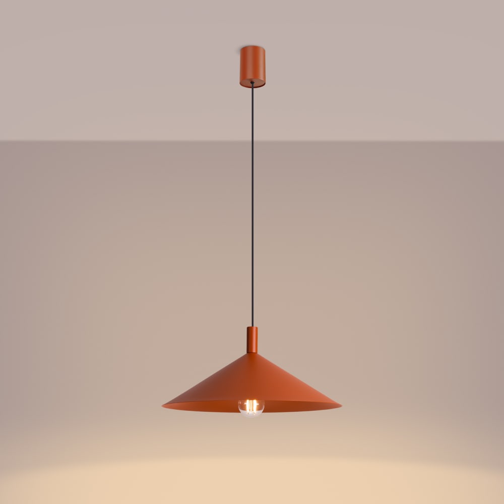 Lampe suspendues acier ocre rouge h 135 cm — vue 4