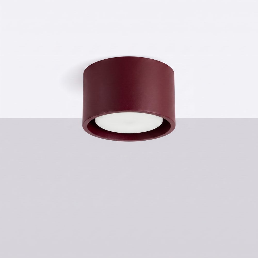 Plafonniers aluminium bordeaux h 6 cm — vue 3
