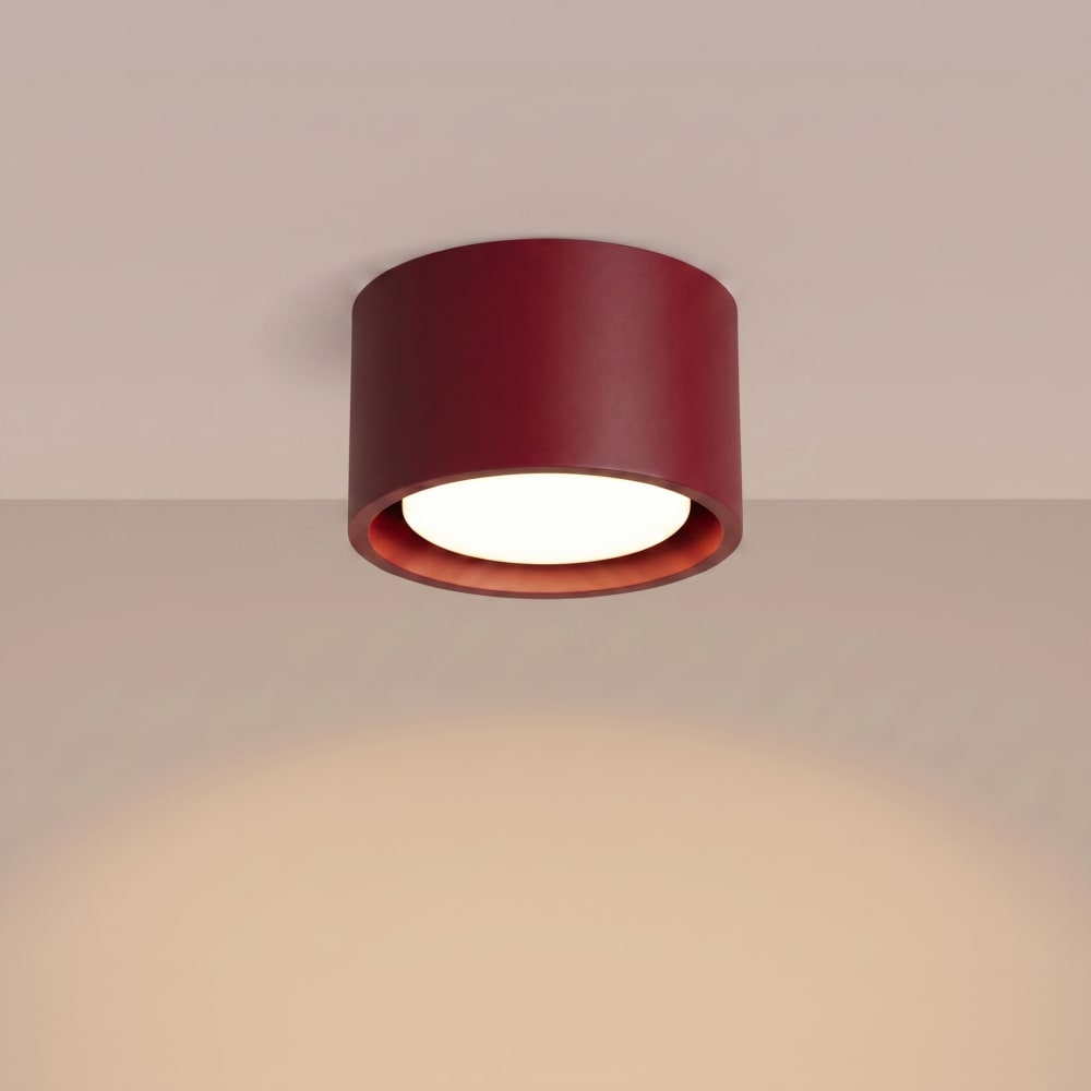 Plafonniers aluminium bordeaux h 6 cm — vue 4