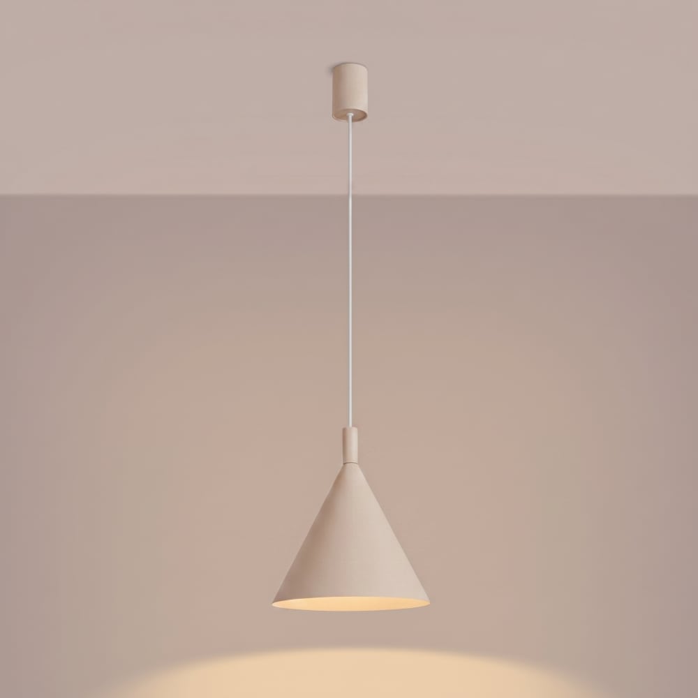 Lampe suspendues acier beige h 140 cm — vue 4