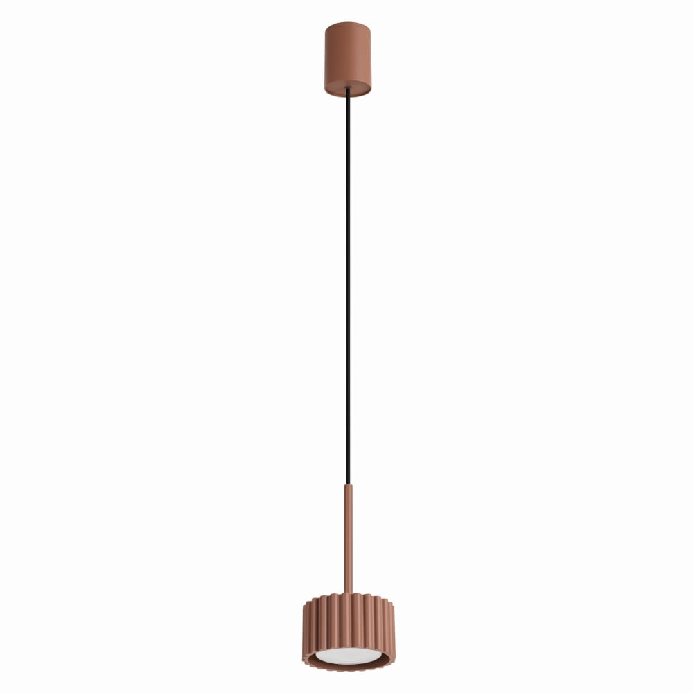 Lampe suspendues aluminium mocca h 125 cm