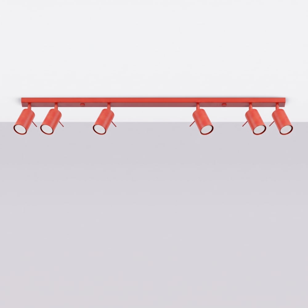 Plafonniers acier rouge h 16 cm — vue 3