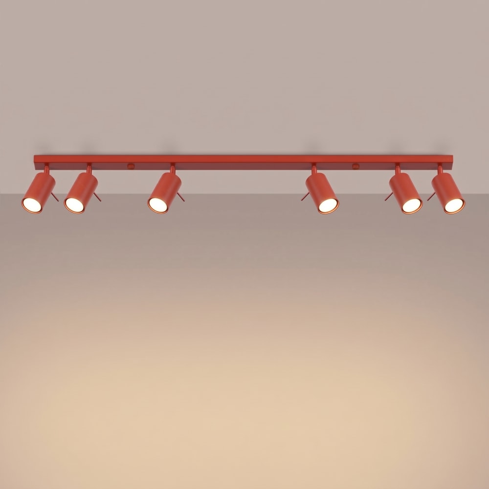 Plafonniers acier rouge h 16 cm — vue 4