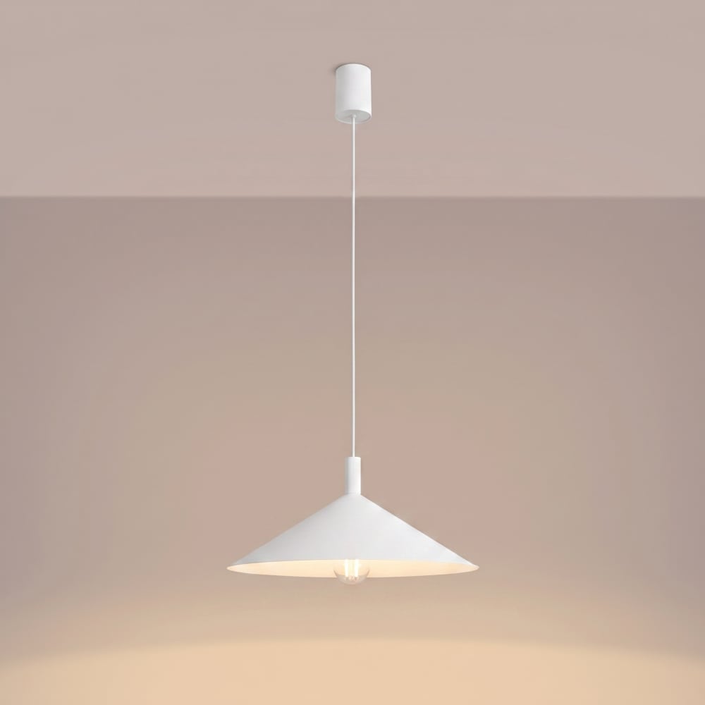 Lampe suspendues acier blanc h 135 cm — vue 4