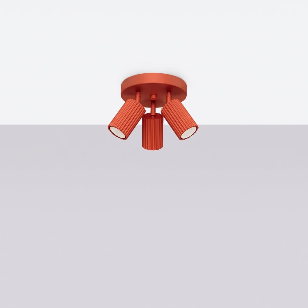 Plafonniers aluminium rouge h 18 cm — vue 3