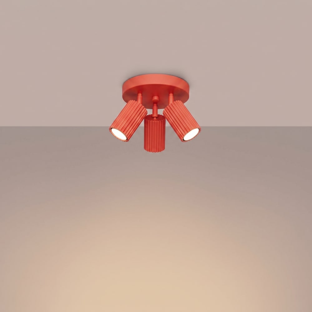 Plafonniers aluminium rouge h 18 cm — vue 4