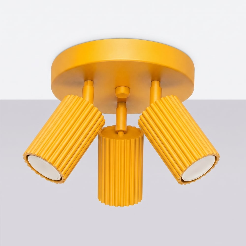 Plafonniers aluminium jaune h 18 cm — vue 3