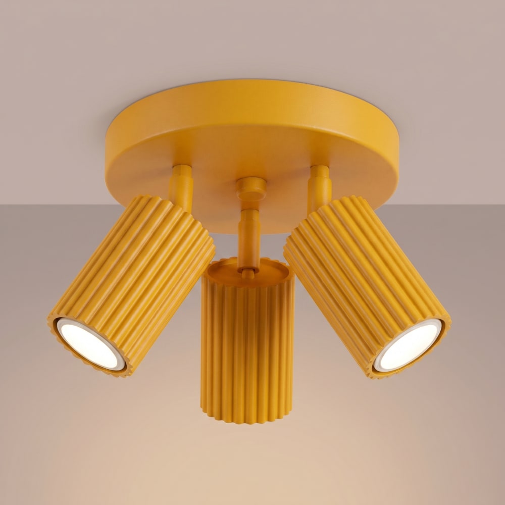 Plafonniers aluminium jaune h 18 cm — vue 4