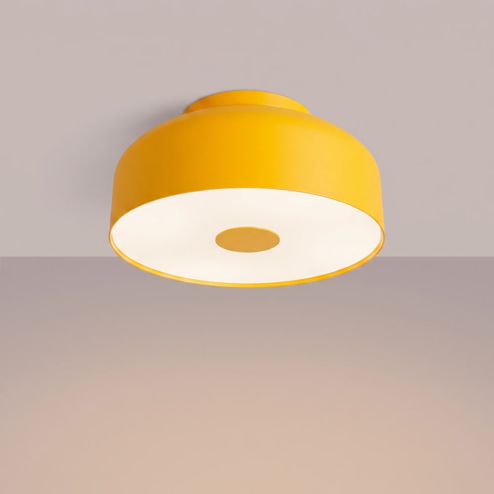 Plafonniers acier/pvc jaune h 15 cm — vue 4