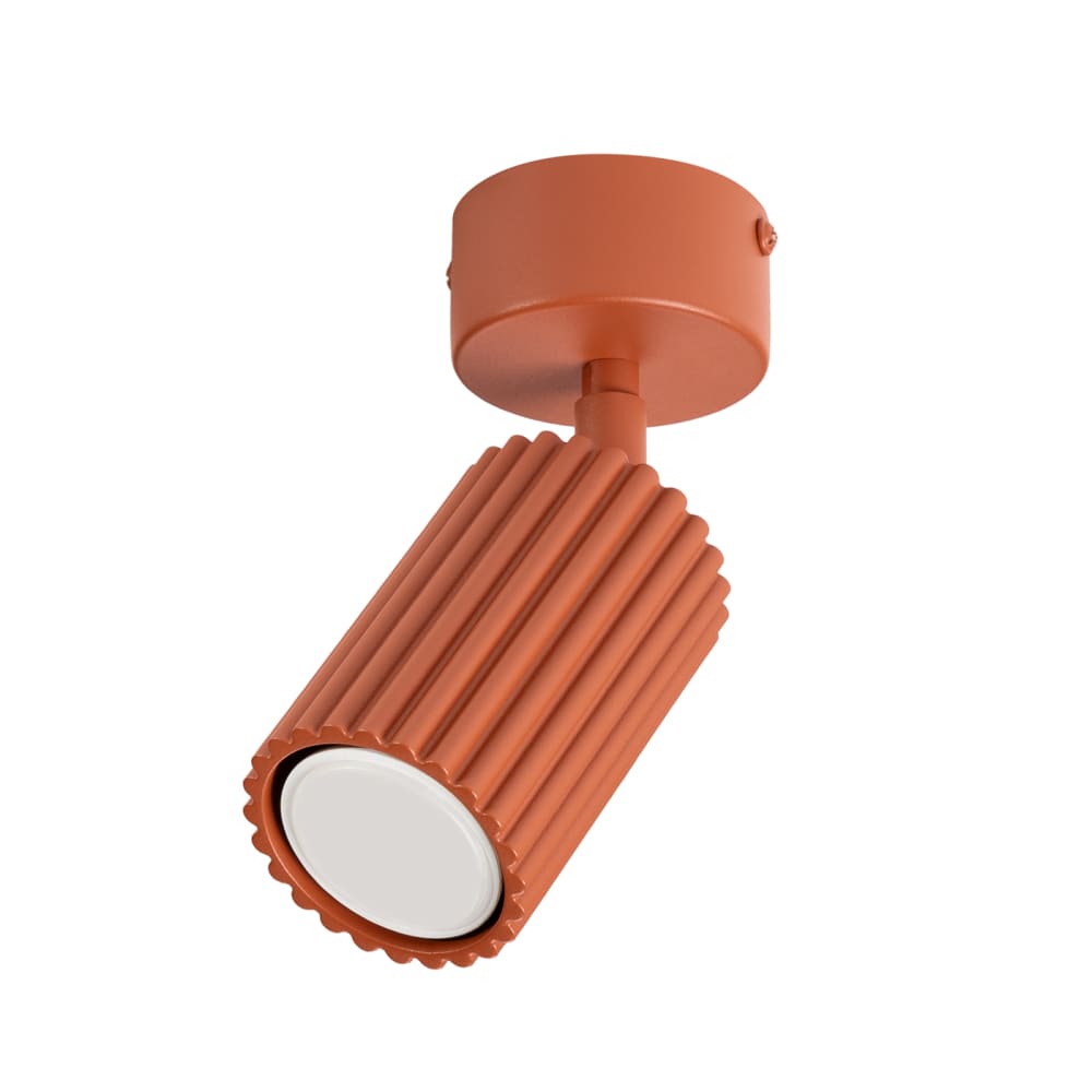 Plafonniers aluminium ocre rouge h 18 cm