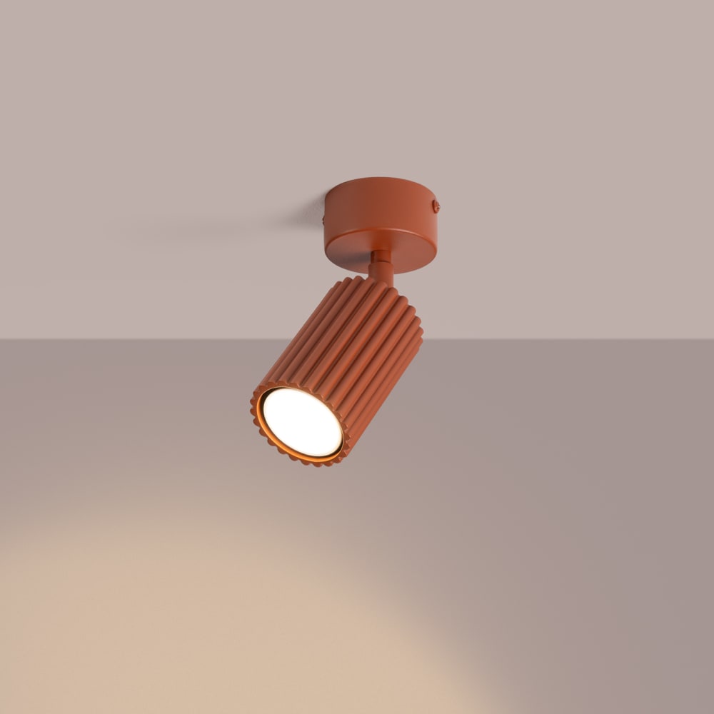Plafonniers aluminium ocre rouge h 18 cm — vue 4