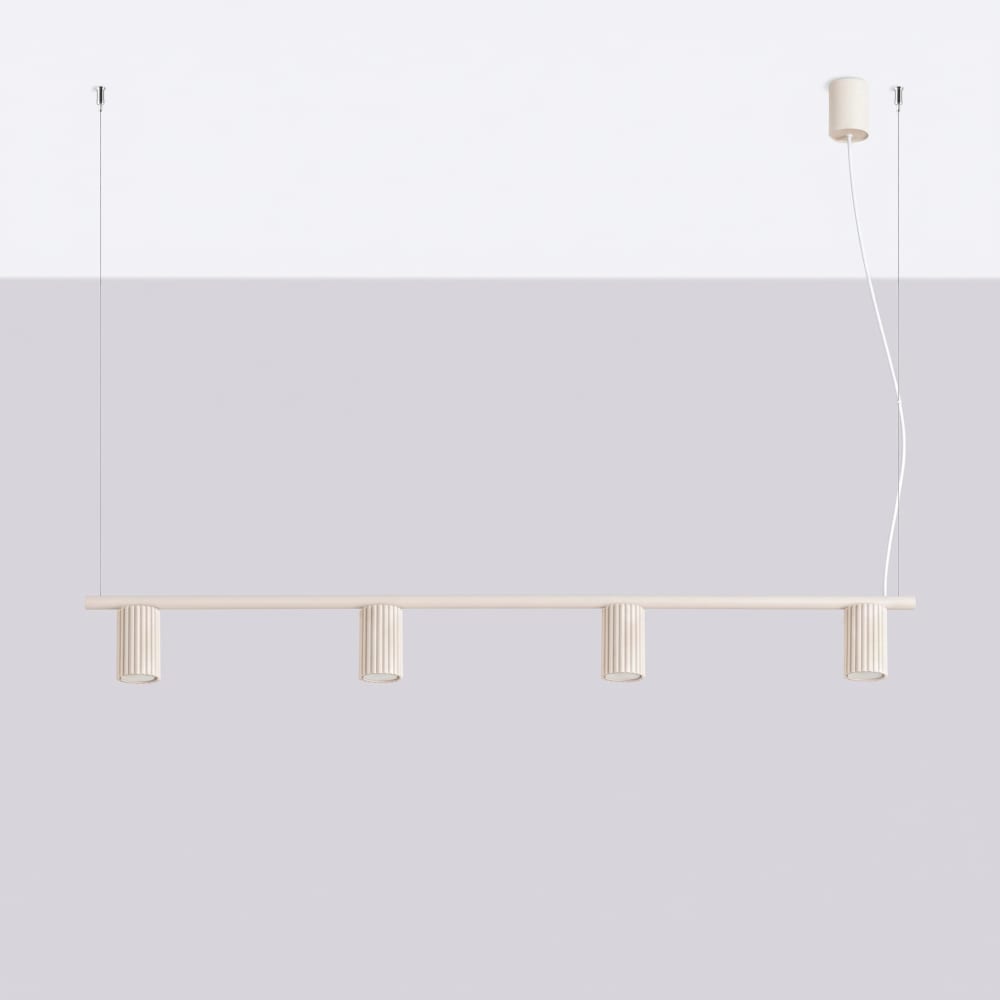 Lustres aluminium beige h 212 cm