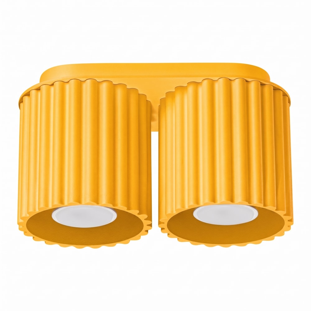 Plafonniers aluminium jaune h 12 cm