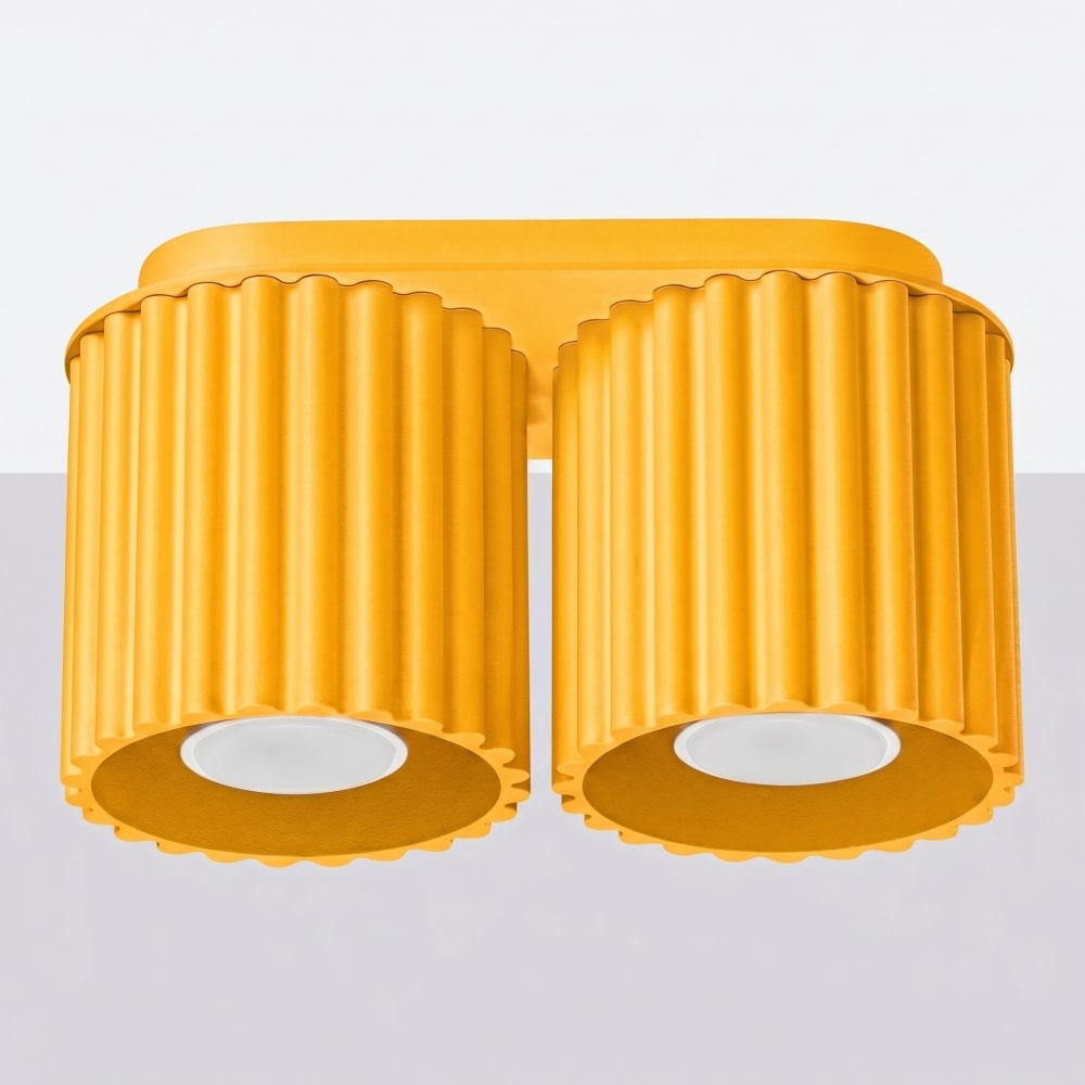 Plafonniers aluminium jaune h 12 cm — vue 3