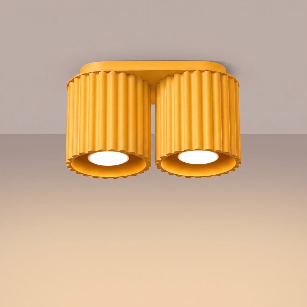 Plafonniers aluminium jaune h 12 cm — vue 4