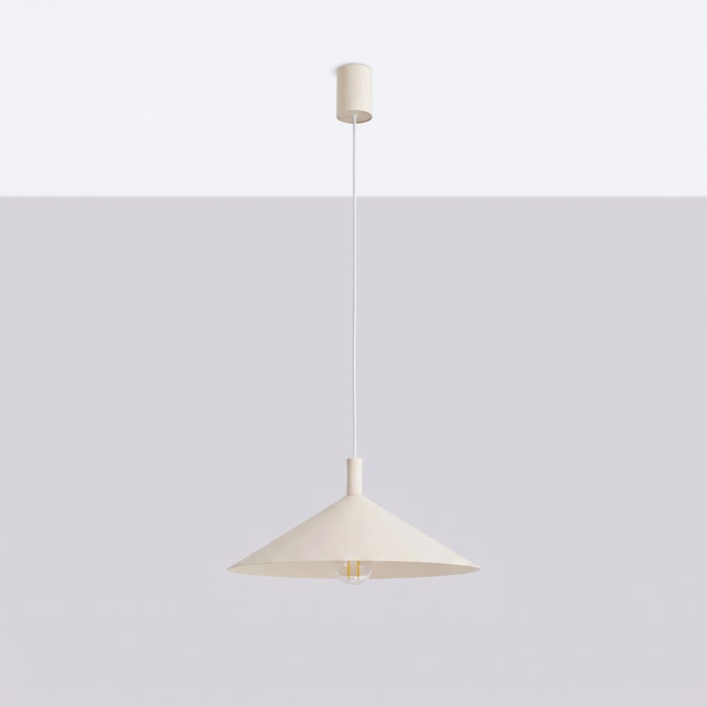 Lampe suspendues acier beige h 135 cm — vue 3