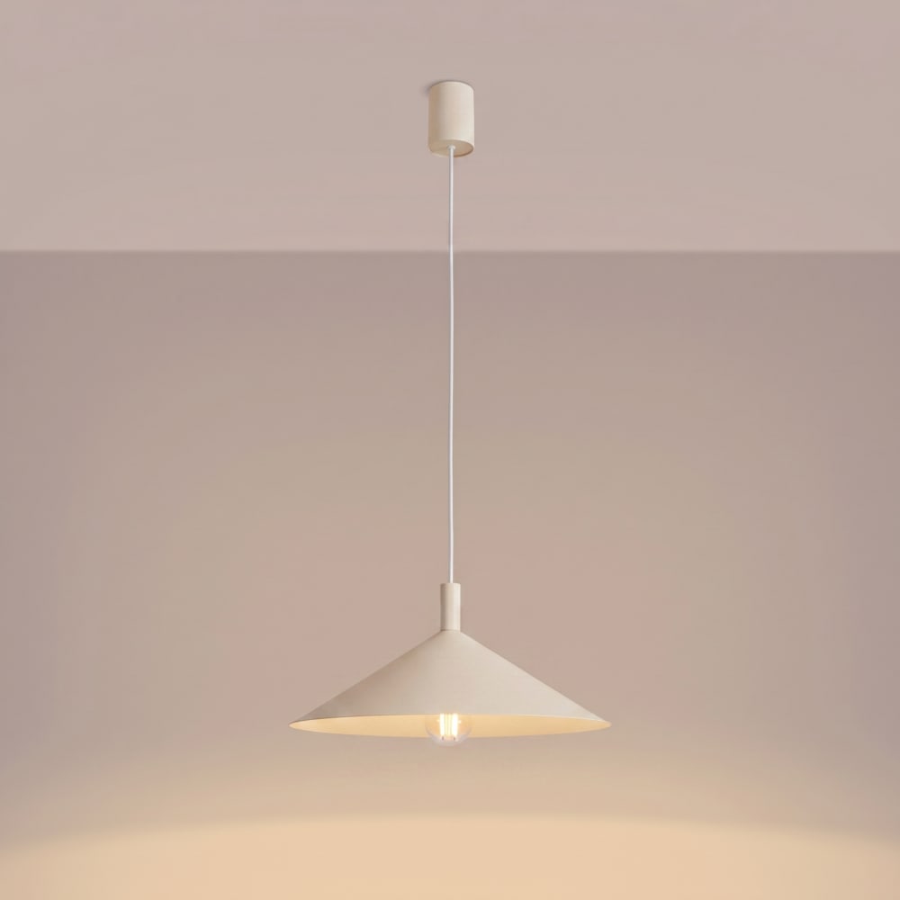 Lampe suspendues acier beige h 135 cm — vue 4