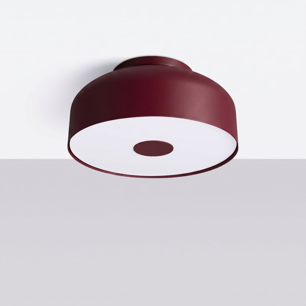 Plafonniers acier/pvc bordeaux h 15 cm — vue 3
