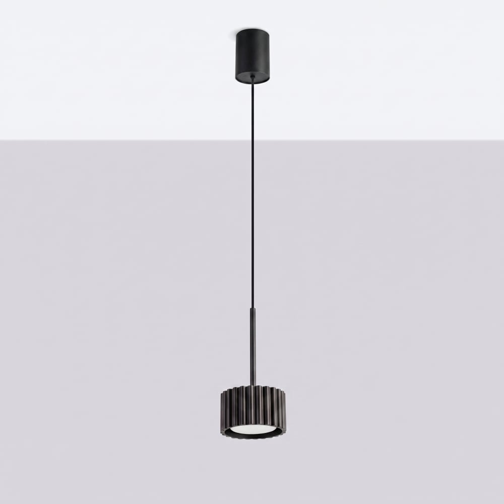 Lampe suspendues aluminium noir h 125 cm — vue 3