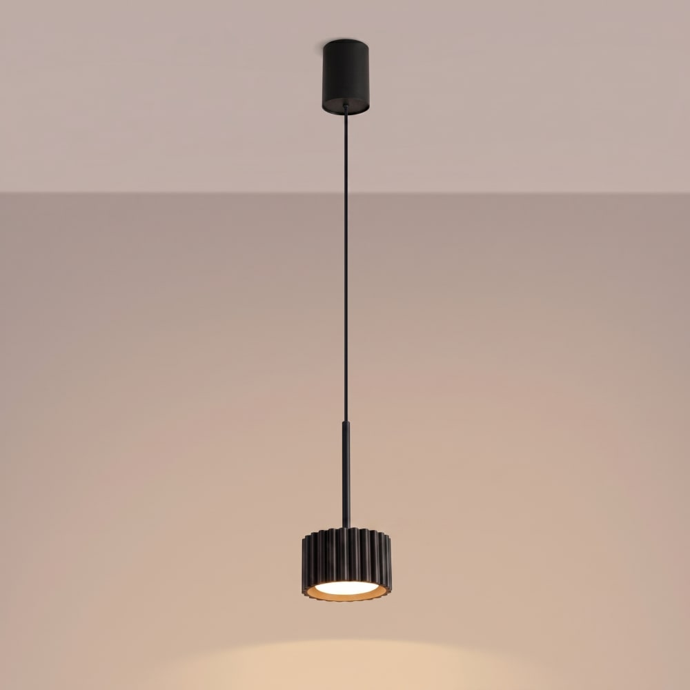 Lampe suspendues aluminium noir h 125 cm — vue 4