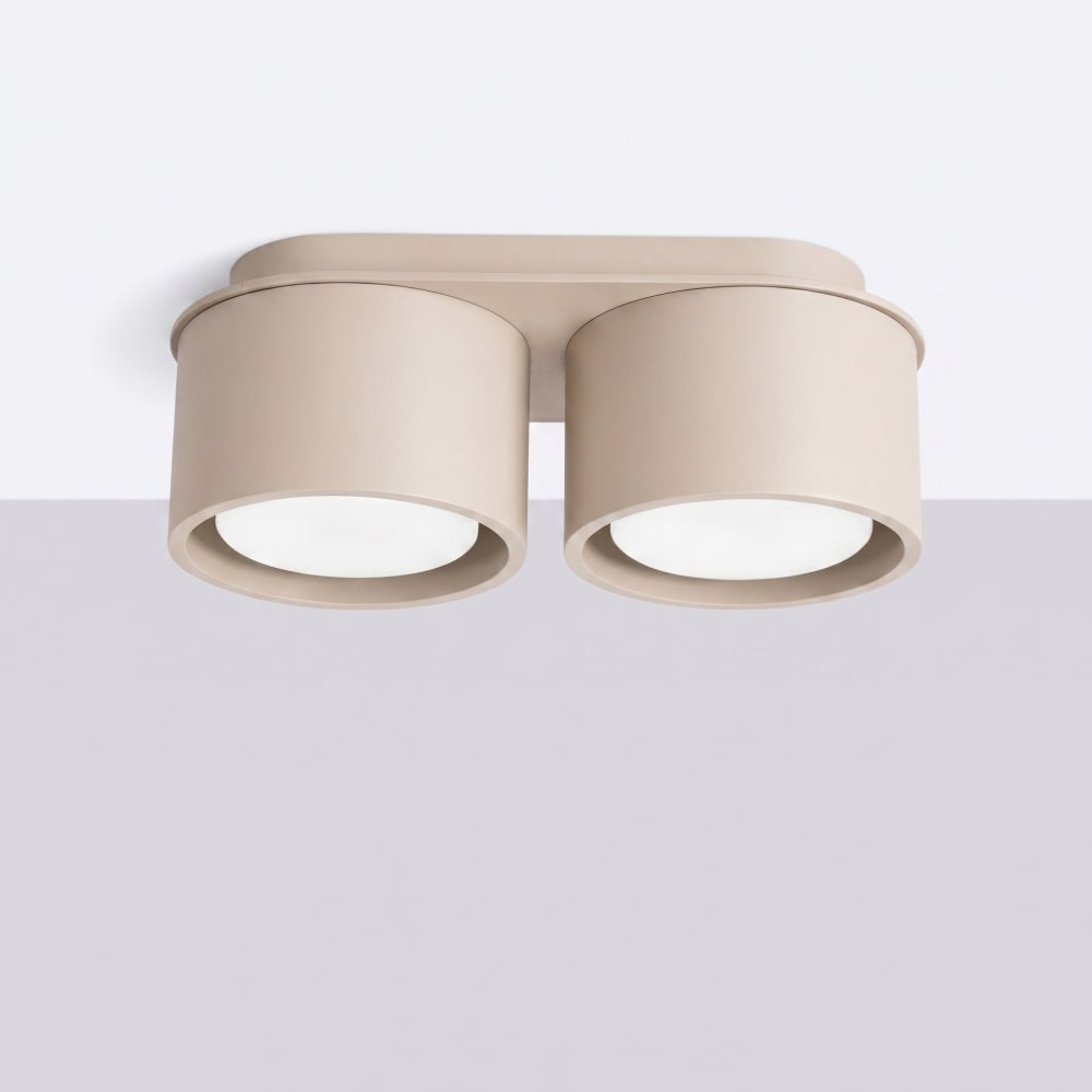 Plafonniers aluminium taupe h 8 cm — vue 3