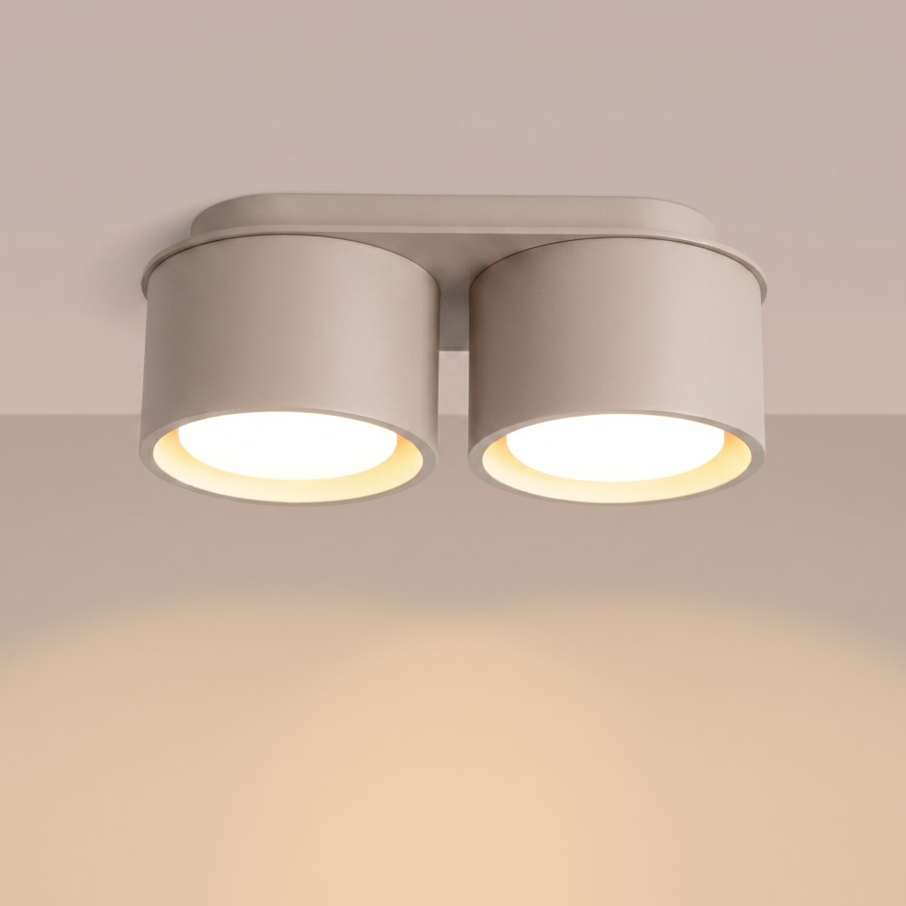 Plafonniers aluminium taupe h 8 cm — vue 4