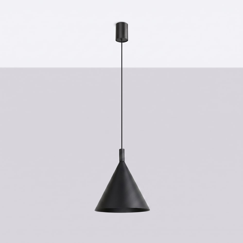 Lampe suspendues acier noir h 140 cm — vue 3