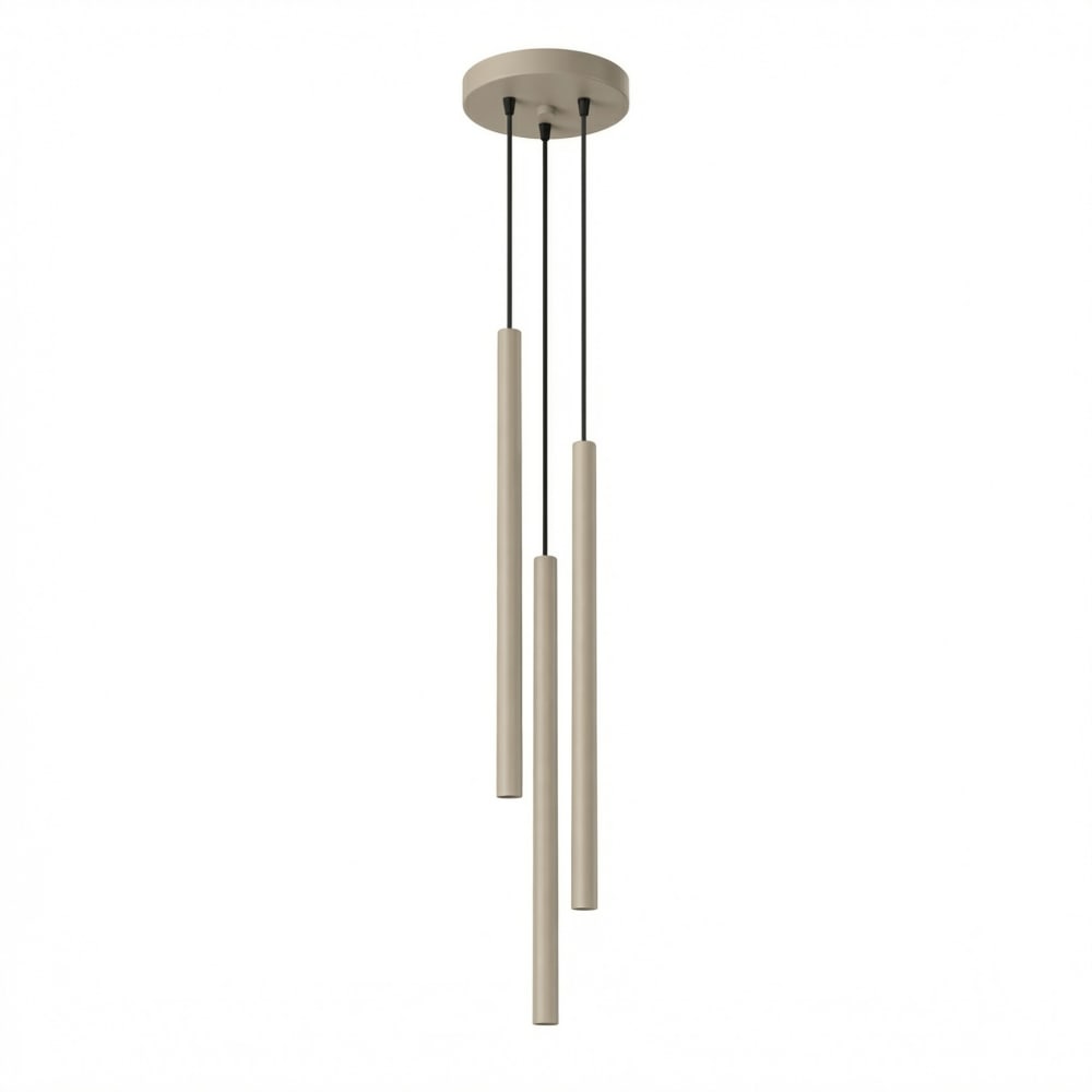 Lampe suspendues acier taupe h 115 cm