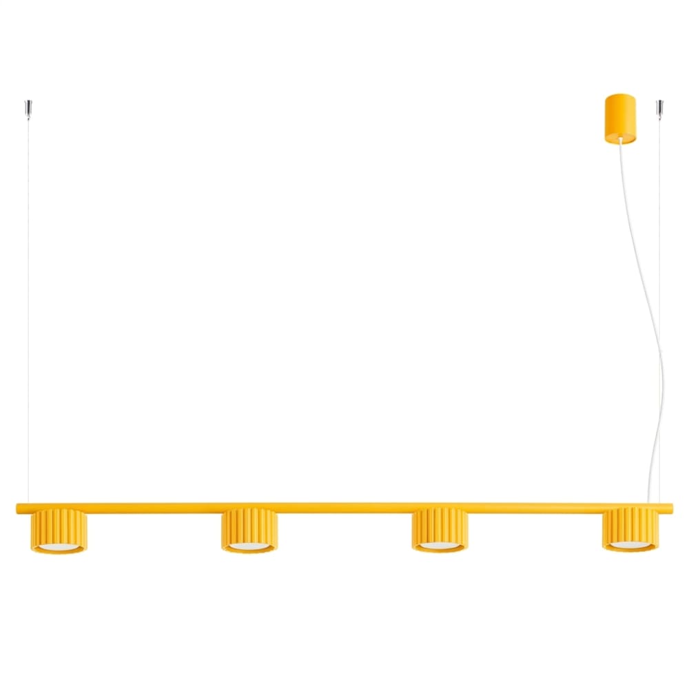 Lustres aluminium jaune h 208 cm