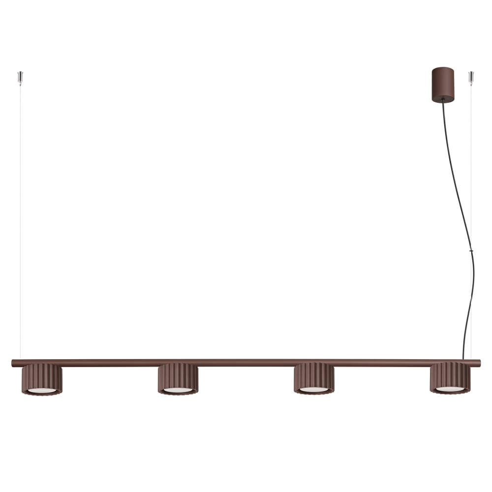Lustres aluminium marron h 208 cm