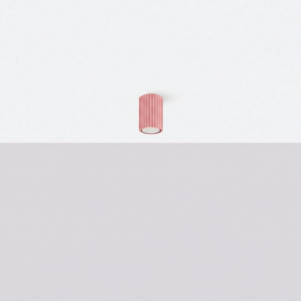 Plafonniers aluminium rose h 10 cm — vue 3