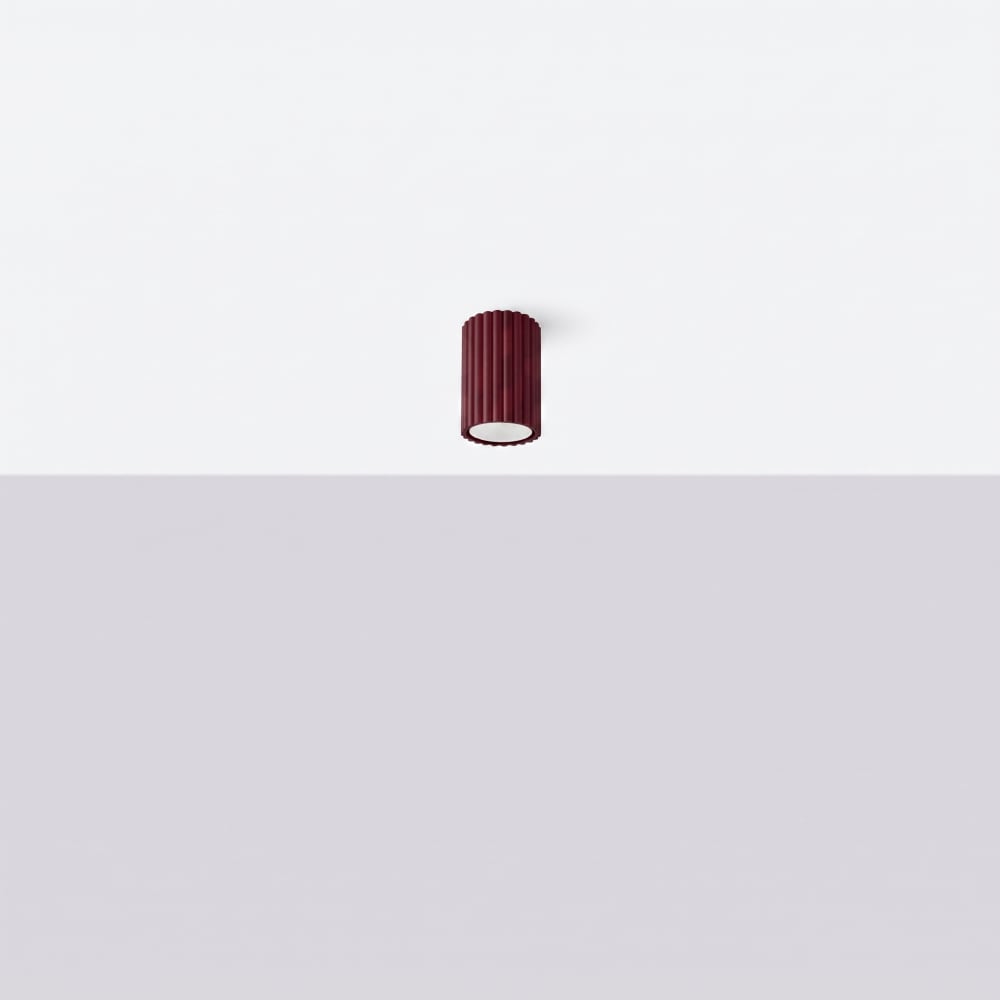 Plafonniers aluminium bordeaux h 10 cm — vue 3