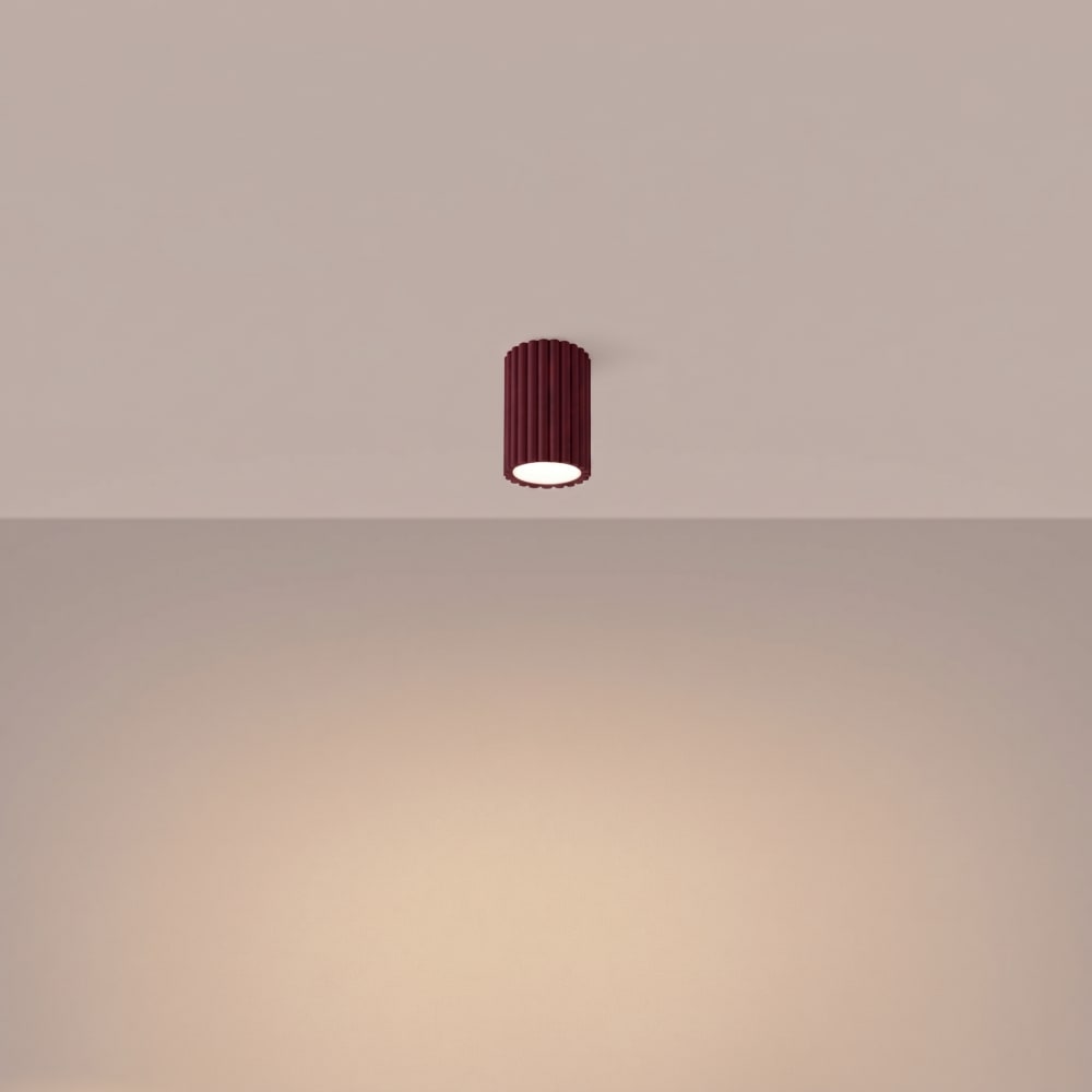 Plafonniers aluminium bordeaux h 10 cm — vue 4