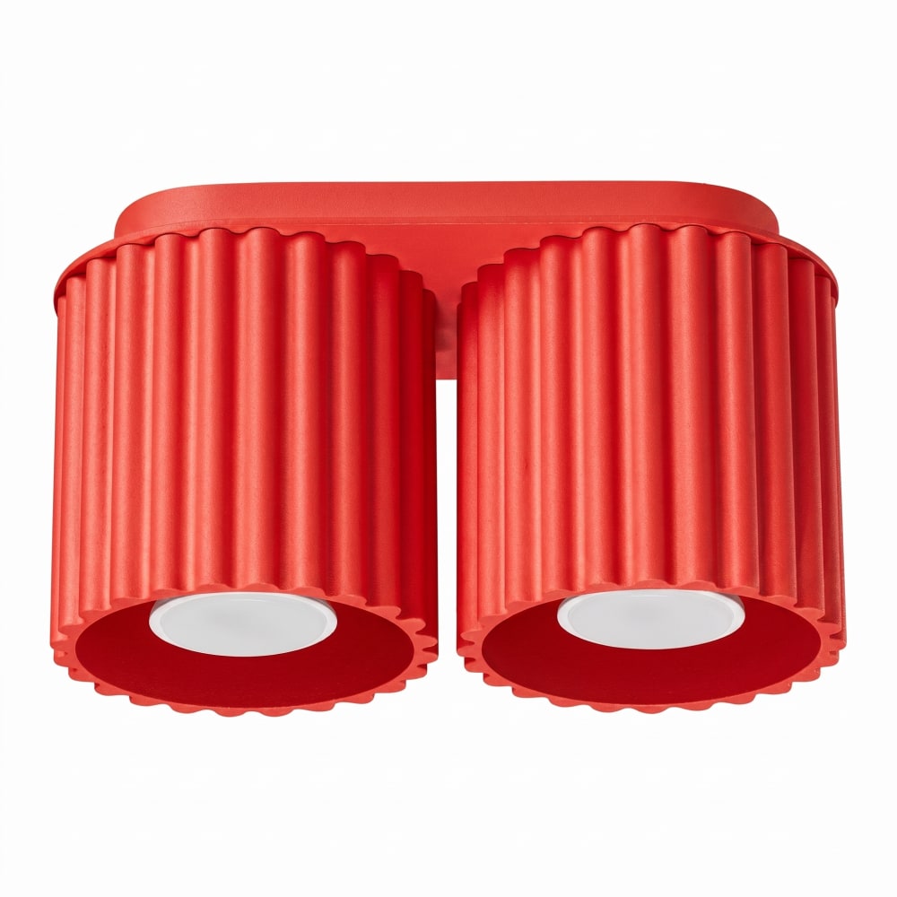 Plafonniers aluminium rouge h 12 cm