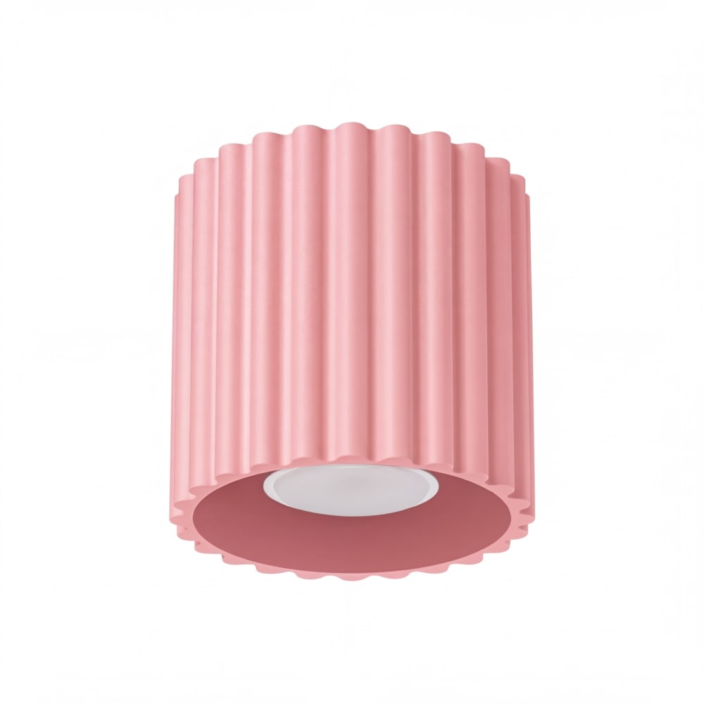 Plafonniers aluminium rose h 10 cm
