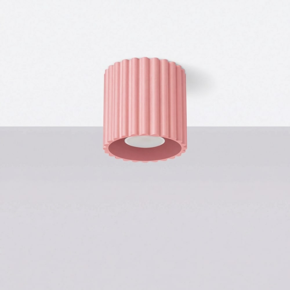 Plafonniers aluminium rose h 10 cm — vue 3