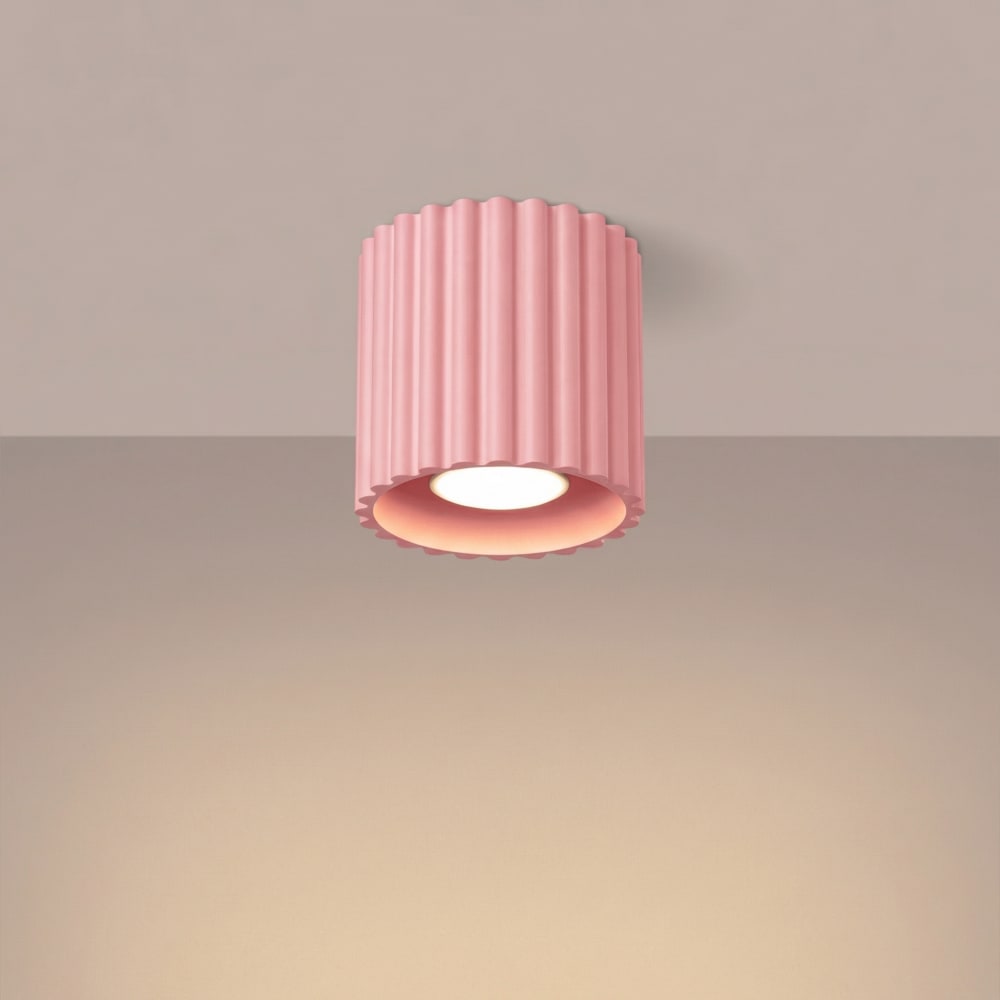 Plafonniers aluminium rose h 10 cm — vue 4