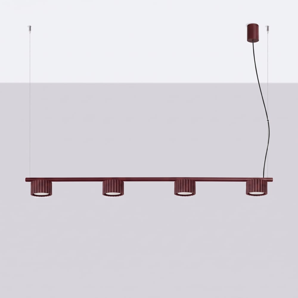 Kronleuchter aus Aluminium in burgund - Maisons Du Monde