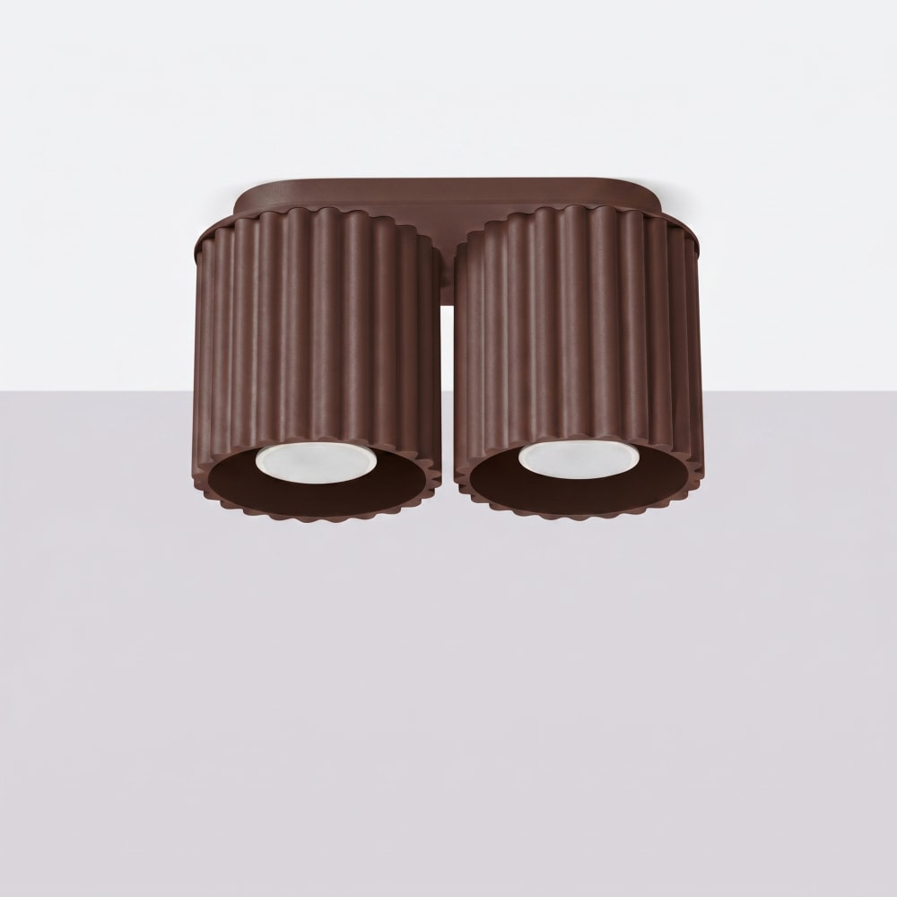 Plafonniers aluminium marron h 12 cm — vue 3