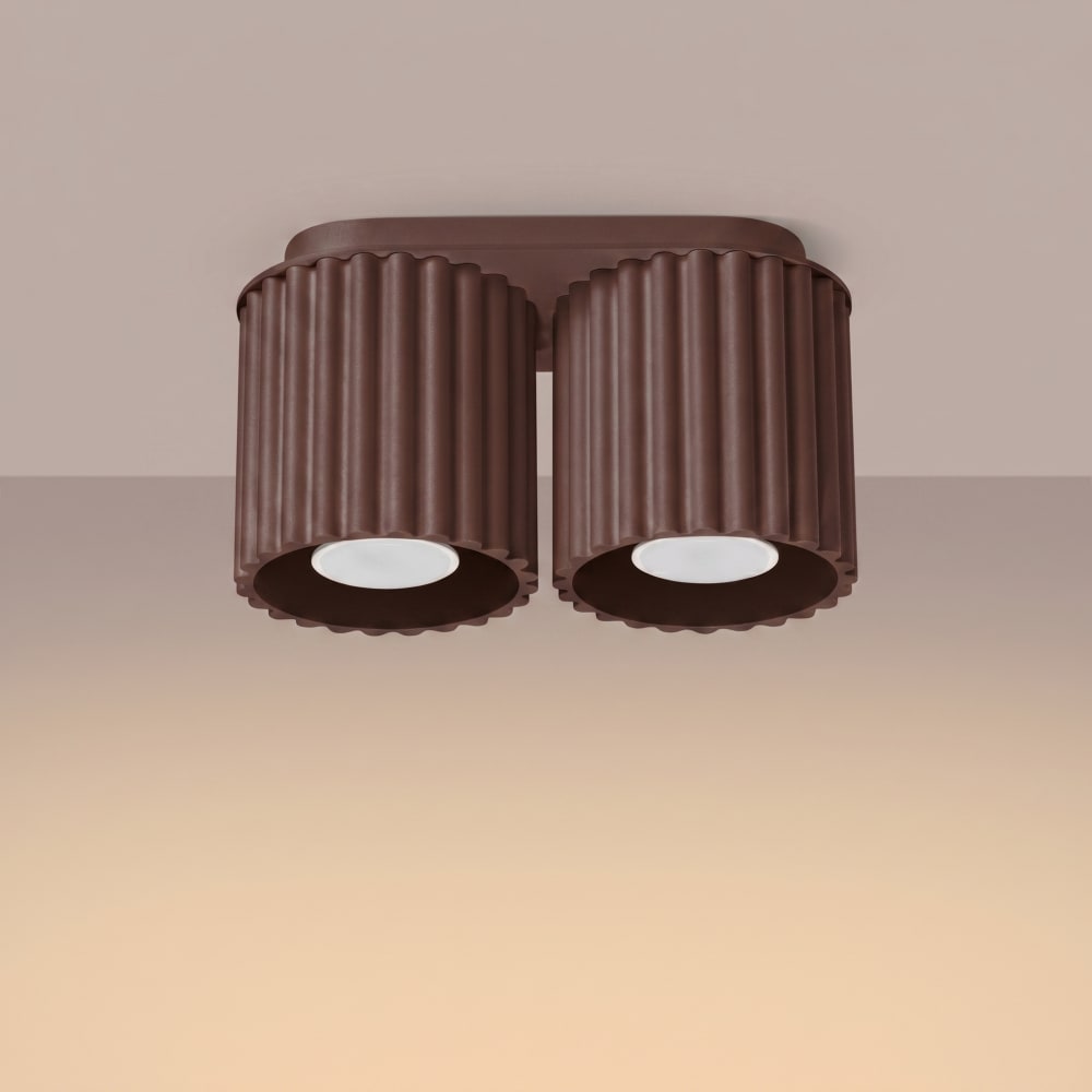 Plafonniers aluminium marron h 12 cm — vue 4