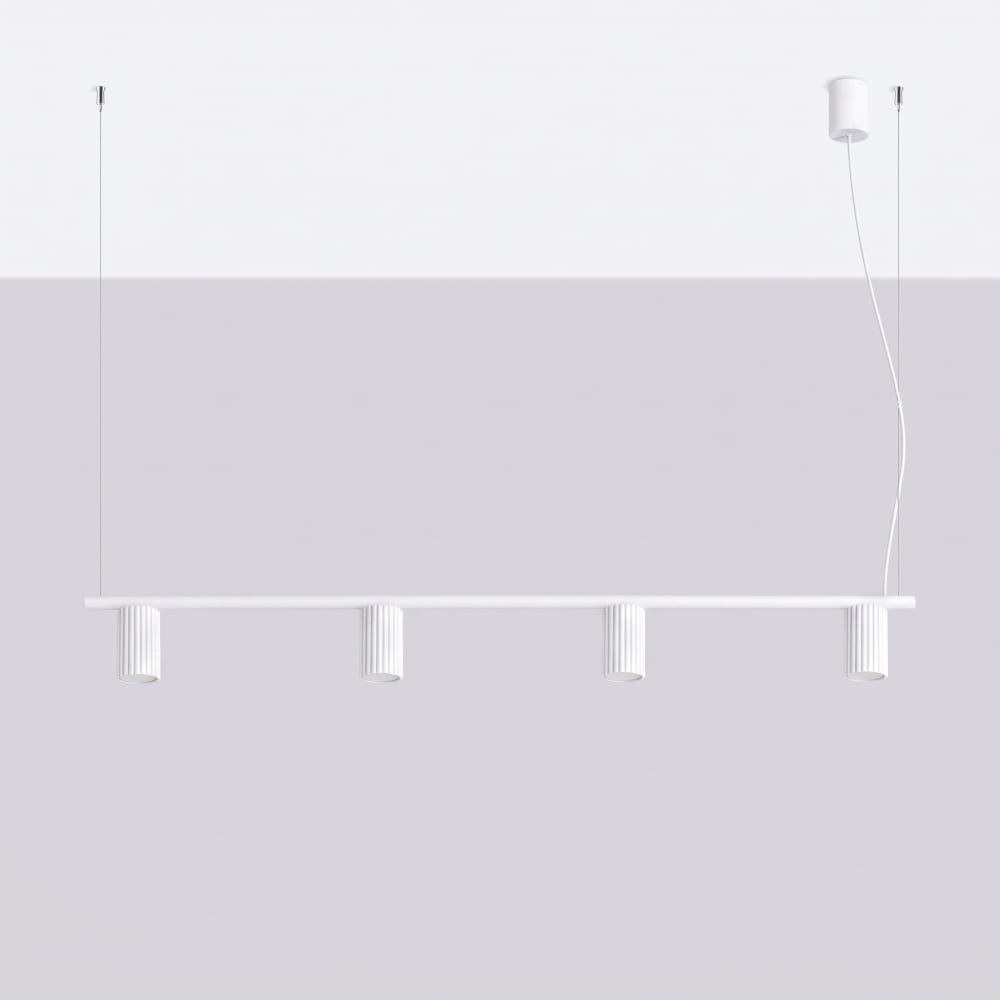Lustres aluminium blanc h 212 cm