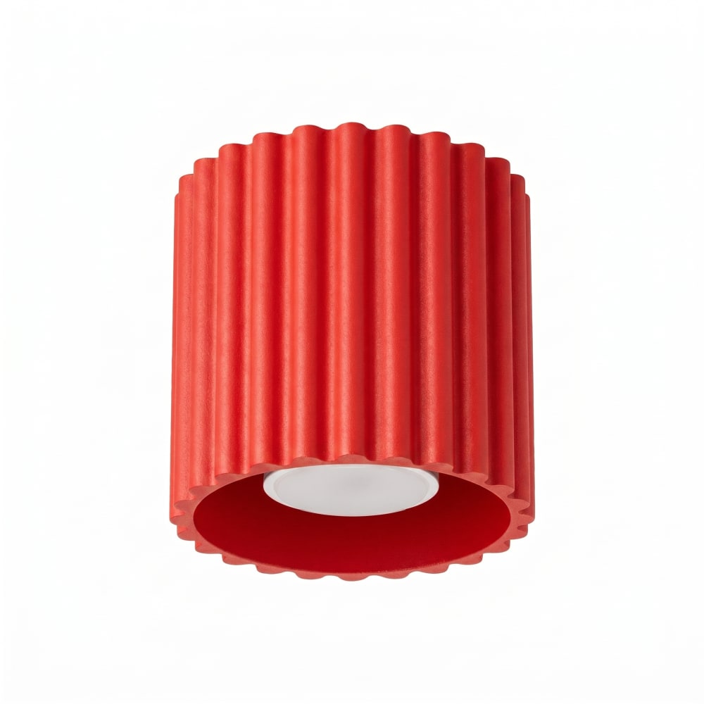 Plafonniers aluminium rouge h 10 cm